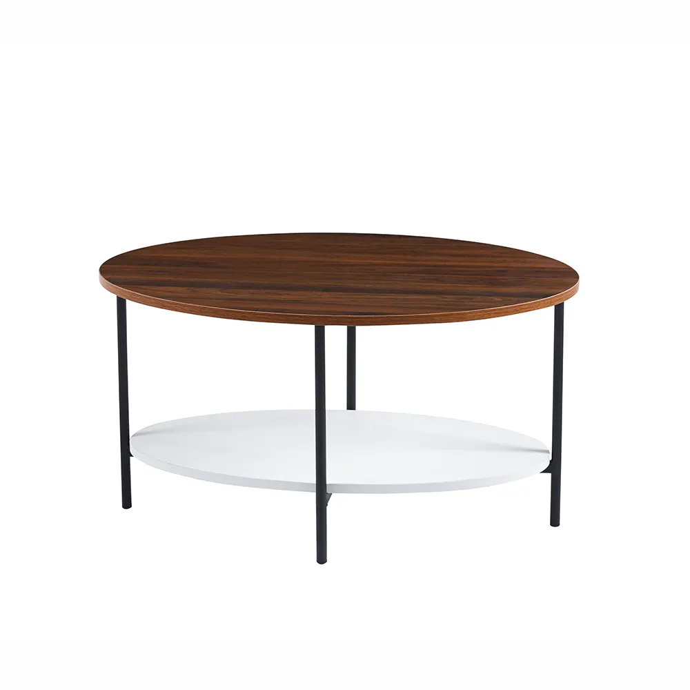 עיצוב חדש סיטונאי מודרני יוקרה סיטוני מתכת סגלגל סלון ריהוט שולחן קפה עץ