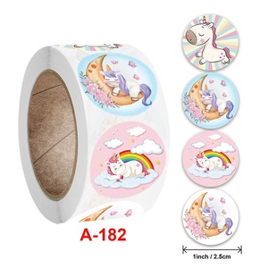 dibujos animados de animales para niños, etiquetas redondas de papel de vinilo, suministros para profesores y escuela, impresió - Product Image 3