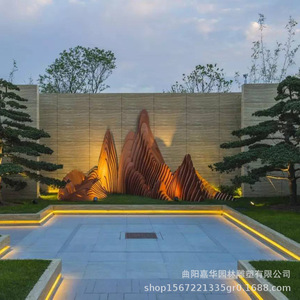 Escultura de acero inoxidable para jardín con fuente de agua, diseño contemporáneo para decoración de hoteles y jardines JH-052317 - Product Image 2