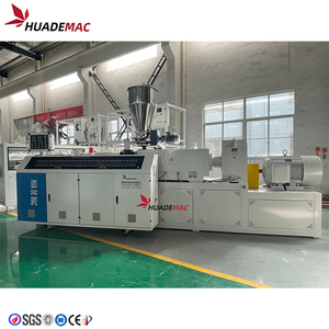 HUADE <strong>MAC</strong> Upvc PVC Pipe Sheet Diameter 92mm Conical Twin Screw <strong>Plastic</strong> Extruder - Product Image 2