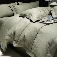Ensemble de housse de couette de luxe pour hôtel, 4 pièces, vert forêt, satin jacquard, 50 fils, double épaisseur, coton à fibres longues, certifié OEKO-TEX