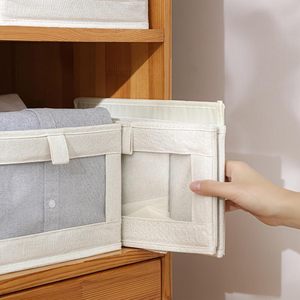 <span class=keywords><strong>Biancheria</strong></span> armadio organizzatori e organizzazione di stoccaggio bidoni pieghevoli con finestra trasparente per l'organizzazione di abbigliamento Jeans scaffali - Product Image 4