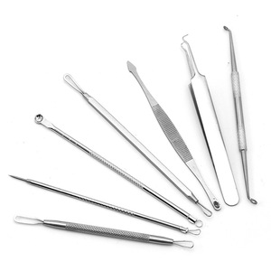 Rose Milare OEM/ODM Usine de fabrication sur mesure Aiguille anti-acné en acier inoxydable, kit de 7 pièces à double tête pour traitement du visage et points noirs - Product Image 4