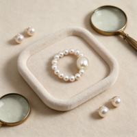 Handgefertigter Asymmetrischer Perlen-Elastikring, Glänzender Perlen-Stretchring in Verschiedenen Größen für Dates und Alltag, Damen-Schmuck