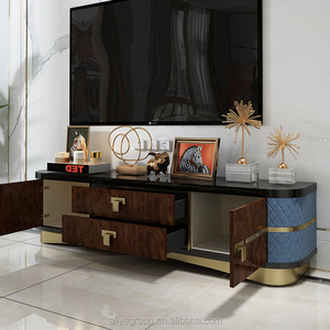 Meuble <span class=keywords><strong>TV</strong></span> italien <span class=keywords><strong>en</strong></span> acier inoxydable, ensemble de meubles de salon, supports <span class=keywords><strong>TV</strong></span>, table <span class=keywords><strong>en</strong></span> bois et marbre, meuble <span class=keywords><strong>TV</strong></span> moderne - Product Image 4