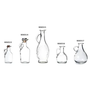 田园风格圆形方形玻璃油瓶橄榄油250毫升500毫升750毫升1000毫升