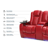 Canapé inclinable en cuir CY Cinema, fauteuil inclinable électrique haut de gamme, table pour ordinateur portable en bois massif, ensemble de canapés, mobilier de cinéma
