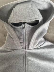 Sweat-shirt à capuche pour homme, poids lourd, sur mesure, style streetwear, épaules tombantes, lavage, patch brodé, effet usé, pour <span class=keywords><strong>l</strong></span>'automne - Product Image 3