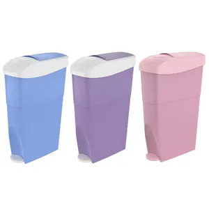 Cubo de basura de cocina OEM personalizado, 18L, Pedal de pie, contenedores de higiene femenina con tapa, contenedor de pañales de bebé