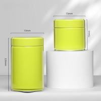 Boîte en fer blanc hermétique de qualité alimentaire RTS 91*90mm 90*150mm 250g pour emballage de poudre de Matcha 100g 200g