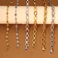 Chaînes de bijoux permanents étanches en acier inoxydable plaqué or 18 carats, faites à la main, chaîne épaisse pour hommes et femmes, collier et bracelet