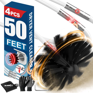 <span class=keywords><strong>Kit</strong></span> de nettoyage de conduit de sécheuse, éliminateur de peluches, accessoire pour aspirateur avec brosse flexible à fixation rapide, accessoire pour perceuse, nettoyage facile - Product Image 1