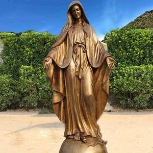 Giardino di vendita calda squisita intagliato a mano vergine maria antica decorazione della chiesa religiosa in bronzo statua della vergine maria - Product Image 1