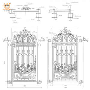 Puerta de Entrada Principal de Hierro Forjado, Puertas de Entrada Individuales para Casas, Residencias de Lujo, Hierro y Vidrio Teñido, Acero Inoxidable - Product Image 5