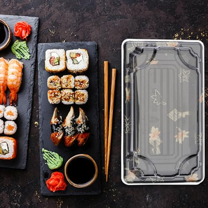 Boîte à sushi rectangulaire en plastique jetable avec couvercle en PS recyclable pour l'emballage alimentaire, les gâteaux, les fruits, à usage industriel - Product Image 5