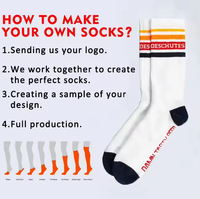 Chaussettes unisexes personnalisées au design libre Plusieurs couleurs Tennis Chaussettes de haute qualité Chaussettes de sport