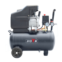 Compresseur d'Air Électrique Portable Économique Bison de Chine 1,5 CV 25 L 220 V à Entraînement Direct pour Peinture au Pistolet