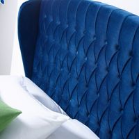 Lit Double en Velours pour Hôtels, Cadre Hydraulique, Lit King Size Rembourré avec Rangement et Tête de Lit Capitonnée, Camas