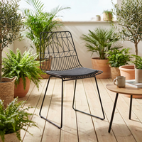 Chaise de salle à manger moderne avec structure métallique, style nordique minimaliste, coussin Bertoia, chaise en fil métallique pour cuisine, salle à manger, café