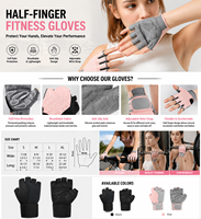 Personnalisé Entraînement Sportif Fitness Gym Cyclisme Entraînement Haltérophilie Soulagement De La Douleur De La Paume Antidérapant Absorbant Les Chocs Demi Doigt Gants