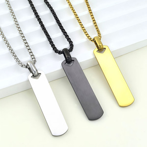 Kalung Liontin Panjang Baja Anti Karat Halus dengan Tulisan, Fashion Pria, Hadiah Sederhana, Penjualan Langsung Pabrik, Produk Terlaris - Product Image 1