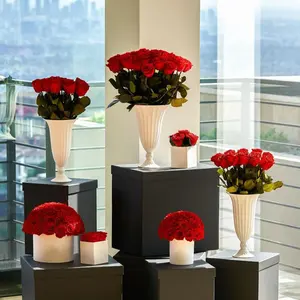 Hot selling everlasting eternas rosas infinity flower bouquet luxury preserved rose with stem in vase for 2024 mothers day gifts