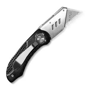 Cuchillas de cambio de mango de plástico plegable, cortador de bloqueo trasero, cambio rápido, cuchillo de utilidad plegable