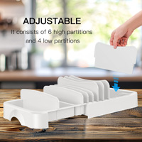 Porte-couvercle en plastique réglable à double niveau Armoires de cuisine sur pied Tiroirs Organisateur de rangement facile pour aliments et outils de nettoyage