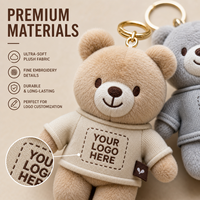Cadeaux promotionnels de Noël, porte-clés en peluche ours mascotte d'entreprise, jouet en peluche, fabricant d'animaux en peluche, OEM ODM avec logo