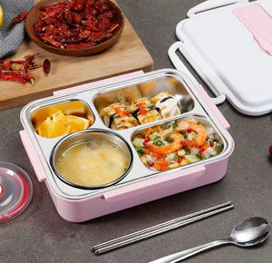 กล่องข้าวพกพา Syh688 แบบขายส่ง มี 5 ช่อง ทำจากสแตนเลส 304 สำหรับบรรจุอาหาร ใช้ในสำนักงานหรือโรงเรียน - Product Image 2