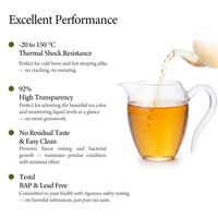 Petit service à thé en verre 280 ml / 9,57 oz, tasse de partage avec poignée en borosilicate pour thé chaud ou froid Gongfu