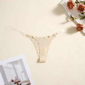 Nueva Braguita Invisible de Tela de Seda de Hielo, Sin Costuras, Antideslizante, con Borde Ondulado, de Talle Bajo, de Una Pieza, para Gimnasio - Product Image 1
