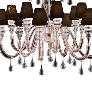Candelabro de cristal de lujo moderno con bombilla LED regulable Luz colgante para <span class=keywords><strong>restaurante</strong></span> de hotel en casa - Product Image 3