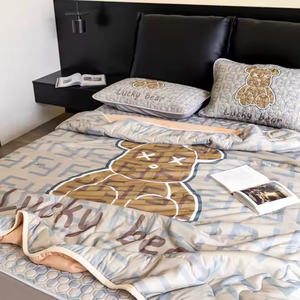 Piumino morbido <span class=keywords><strong>e</strong></span> fresco soffice estivo con biancheria da letto in fibra di soia. Copriletto traspirante di grandi dimensioni. - Product Image 5