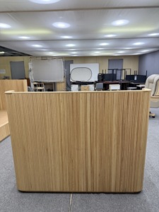 Midcentury Modern Lift-up Storage <b>Bed</b> Featuring Curved Solid Oak Panel Rippled Texture Hydraulic Support Struts <b>Space</b>-<b>Saving</b> - Product Image 5