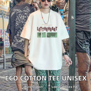 Camiseta Deportiva 100% Algodón, 200 Gramos, Ecológica, Corte Holgado, Estampado con Mapa, Tejido de Punto, para Mujer, Hombre y Unisex - Product Image 2
