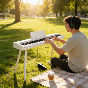 <span class=keywords><strong>Piano</strong></span> de Teclado en Oferta para Niños y <span class=keywords><strong>Piano</strong></span> Electrónico con Micrófono y Soporte para Cantar - Product Image 3