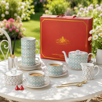 Ensemble de tasses à café en céramique moderne PITO, tasses à café en porcelaine fine et soucoupes, service à thé avec boîte cadeau