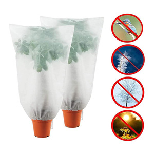 C105 Sacs à cordon de protection des plantes d'hiver Couverture d'<span class=keywords><strong>arbuste</strong></span> Couverture de gel des arbres Tissu pour plantes d'extérieur Couvre la protection contre le gel - Product Image 2