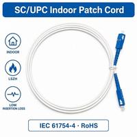 Cordon de raccordement en fibre optique simple mode simplex pour intérieur, 2 mètres