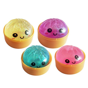 Maltose Filled Glitter Bun Squeeze Toy TPR Slow <b>Rebound</b> Stress Relief Fidget Toy - Product Image 3