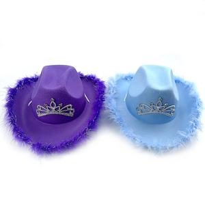 <span class=keywords><strong>Sombrero</strong></span> de fiesta de Halloween de Navidad Fiesta de baile de Carnaval Corona Pluma <span class=keywords><strong>Princesa</strong></span> Borde ancho <span class=keywords><strong>Sombrero</strong></span> de <span class=keywords><strong>vaquero</strong></span> occidental <span class=keywords><strong>Sombrero</strong></span> de <span class=keywords><strong>vaquero</strong></span> - Product Image 3