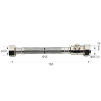 Fabrication tuyau flexible avec isolation laiton écrou longs roseaux tuyau robinet connecteur tuyau 15mm * 1/2 pouce filetage femelle