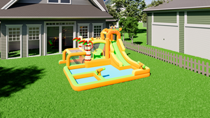 Nhà Sản Xuất Tùy Chỉnh Ngoài Trời Đài Phun Nước Trẻ Em Inflatables Lâu Đài Trượt Combo Hồ Bơi Nước Với Vòng Bóng - Product Image 3