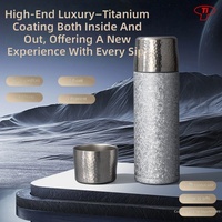 Tasse isotherme en titane pur 2025 avec infuseur à thé, couvercle à ouverture rapide, double paroi, séparateur thé-eau, design antidérapant 6-12