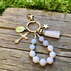 Joyería Católica, Medalla Milagrosa, Rosario de Una Década, Llavero, Colgante para Bolsa, Amuleto para Regalo de Bautizo - Product Image 5