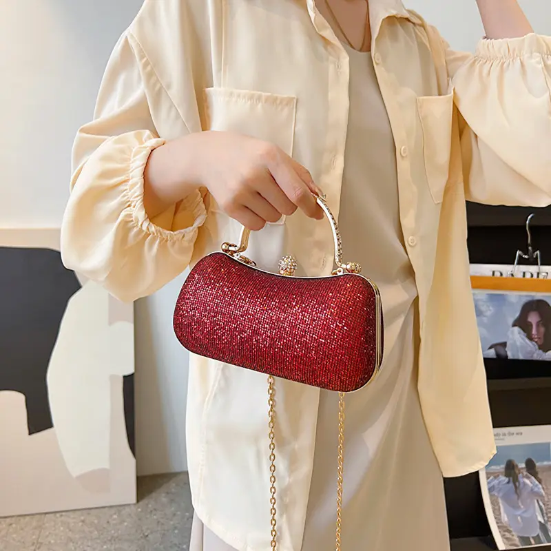 Tas tangan berlian Cemerlang rantai pribadi untuk wanita, tas tangan baru 2024 dengan tekstur unik Mini selempang bahu selempang