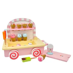 Ensemble de jouets en bois pour enfants, faire semblant de jouer à la cuisine et à crème glacée, 4 pièces, offre spéciale