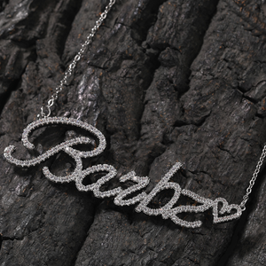 Collar con Letras Iniciales Personalizadas, Colgante con Nombre de Corazón Nuevo en Mayúsculas y Minúsculas, Cadenas Inglesas para Mujeres y Hombres, Joyería - Product Image 3