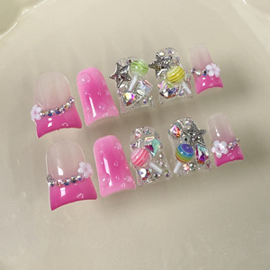 Hecho a mano 10 piezas nuevo 3D pato boca diseñador prensa-en acrílico <span class=keywords><strong>uñas</strong></span> al por mayor <span class=keywords><strong>uñas</strong></span> postizas para una fácil aplicación - Product Image 2